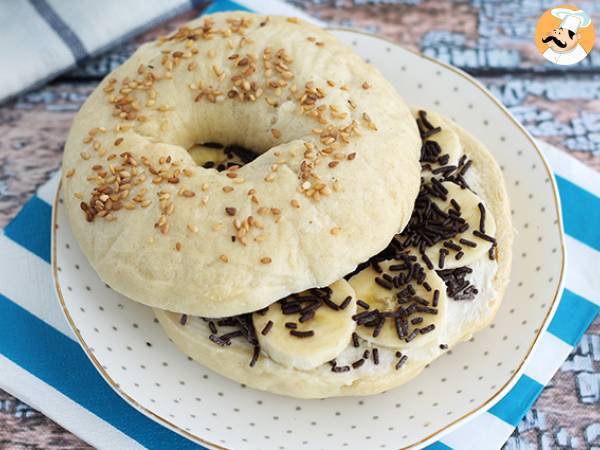 Chocolate banana bagel