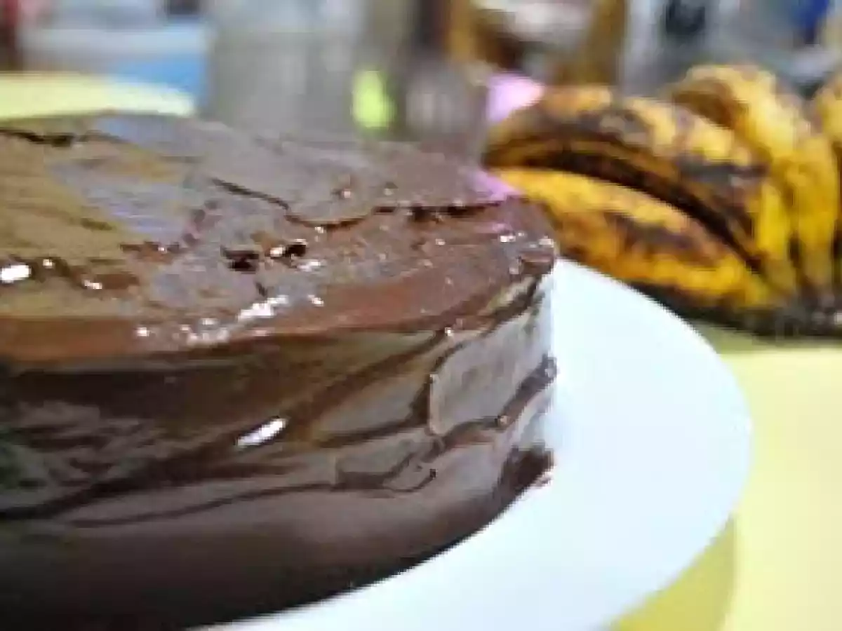 Chocolate Banana Cake with Chocolate Ganache Frosting