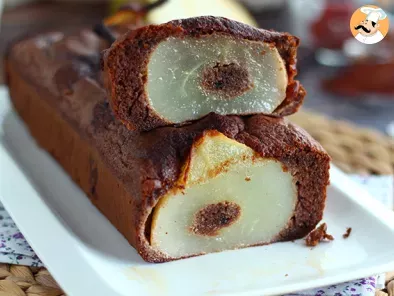 Chocolate cake with pears