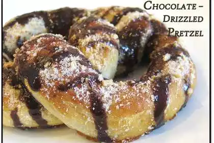 Chocolate-drizzled pretzel
