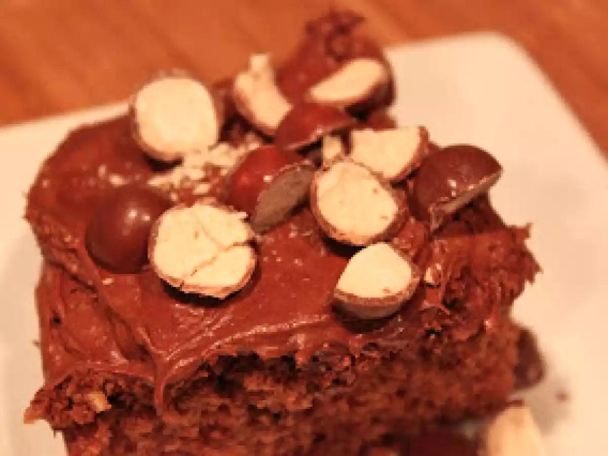Chocolate Malted Milk Ball Cake