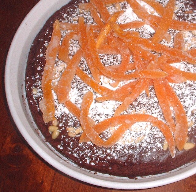 Chocolate, orange and pine nut tart from hotel chocolat's 101 best