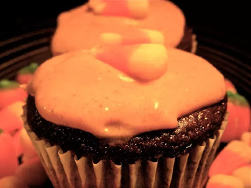 Chocolate Pumpkin Cupcakes with Pumpkin Cream cheese Frosting