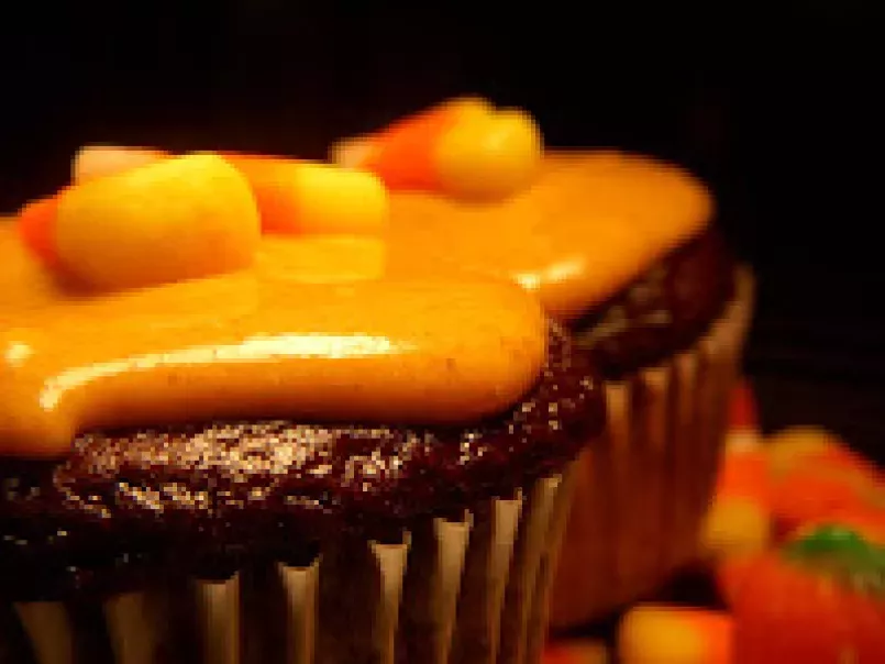 Chocolate Pumpkin Cupcakes with Pumpkin Cream cheese Frosting - photo 2