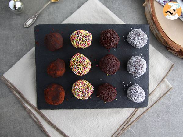 Chocolate truffles coated