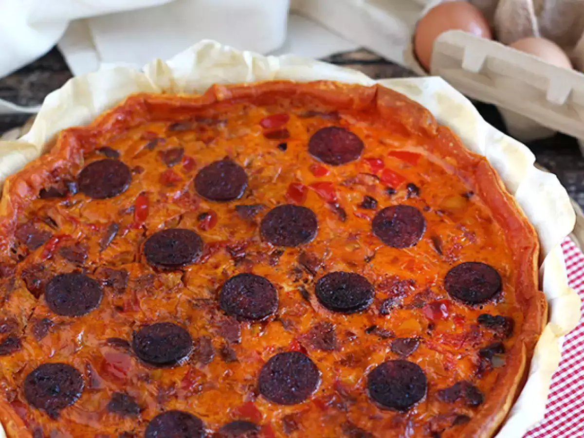 Chorizo and bell pepper quiche - photo 2