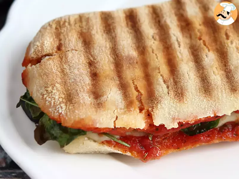 Chorizo and emmental cheese panini sandwich - photo 3