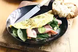 Christmas ham and spinach omelette recipe
