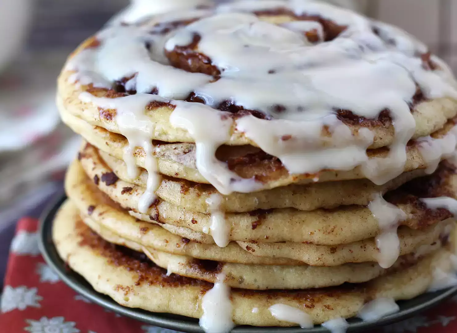 Cinnamon roll pancakes, for cinnamon lovers