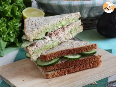 Club sandwich with tuna and avocado