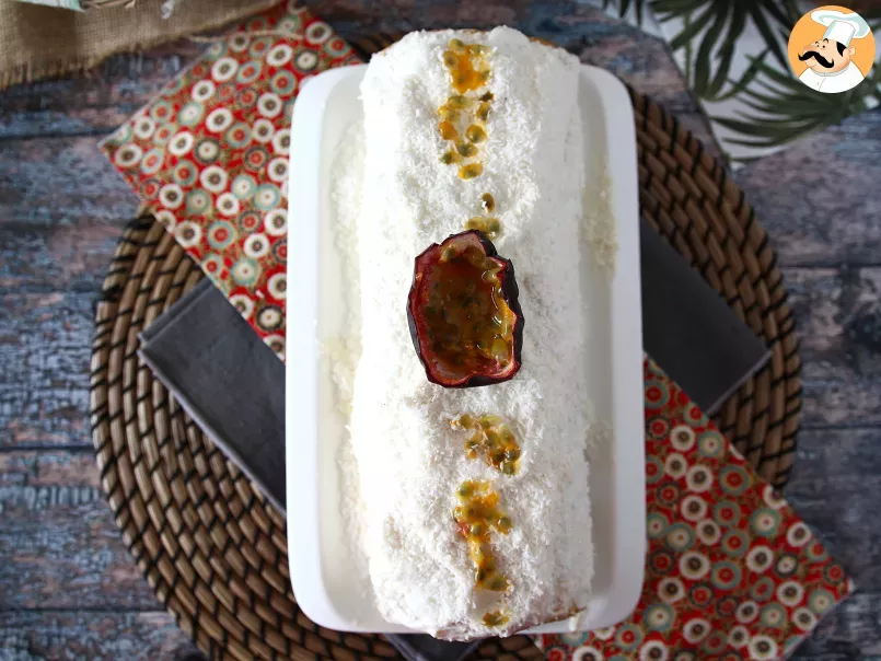 Coconut & passion fruit cake roll, perfect as a Yule log, photo 3
