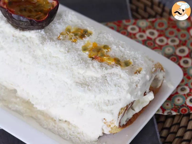 Coconut & passion fruit cake roll, perfect as a Yule log, photo 6