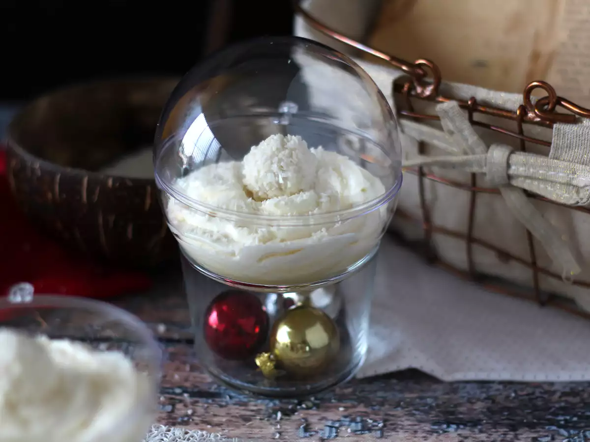 Coconut Raffaello-Style Verrines, No-Bake – A Fairytale Dessert in a Snow Globe - photo 6