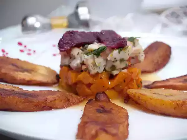 Cod ceviche recipe with roasted butternut squash