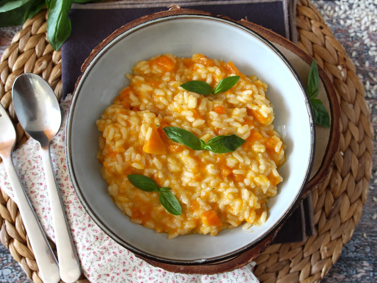 Colorful and delicate Pumpkin risotto