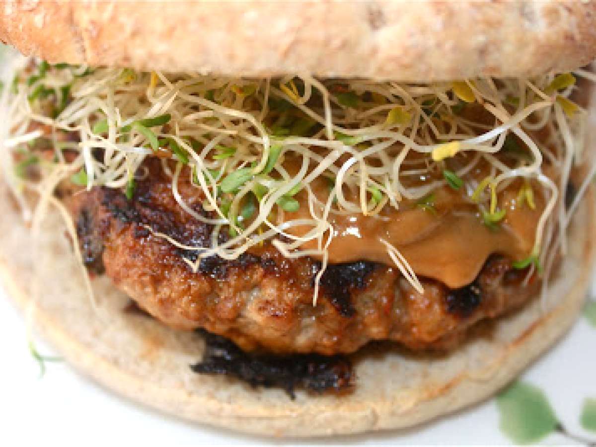 Cooking light week day one turkey burgers with peanut sauce, Recipe