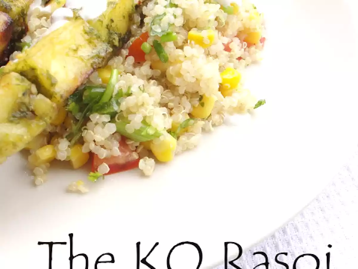 Coriander and Lime Paneer Kebabs and Summer Quinoa Salad