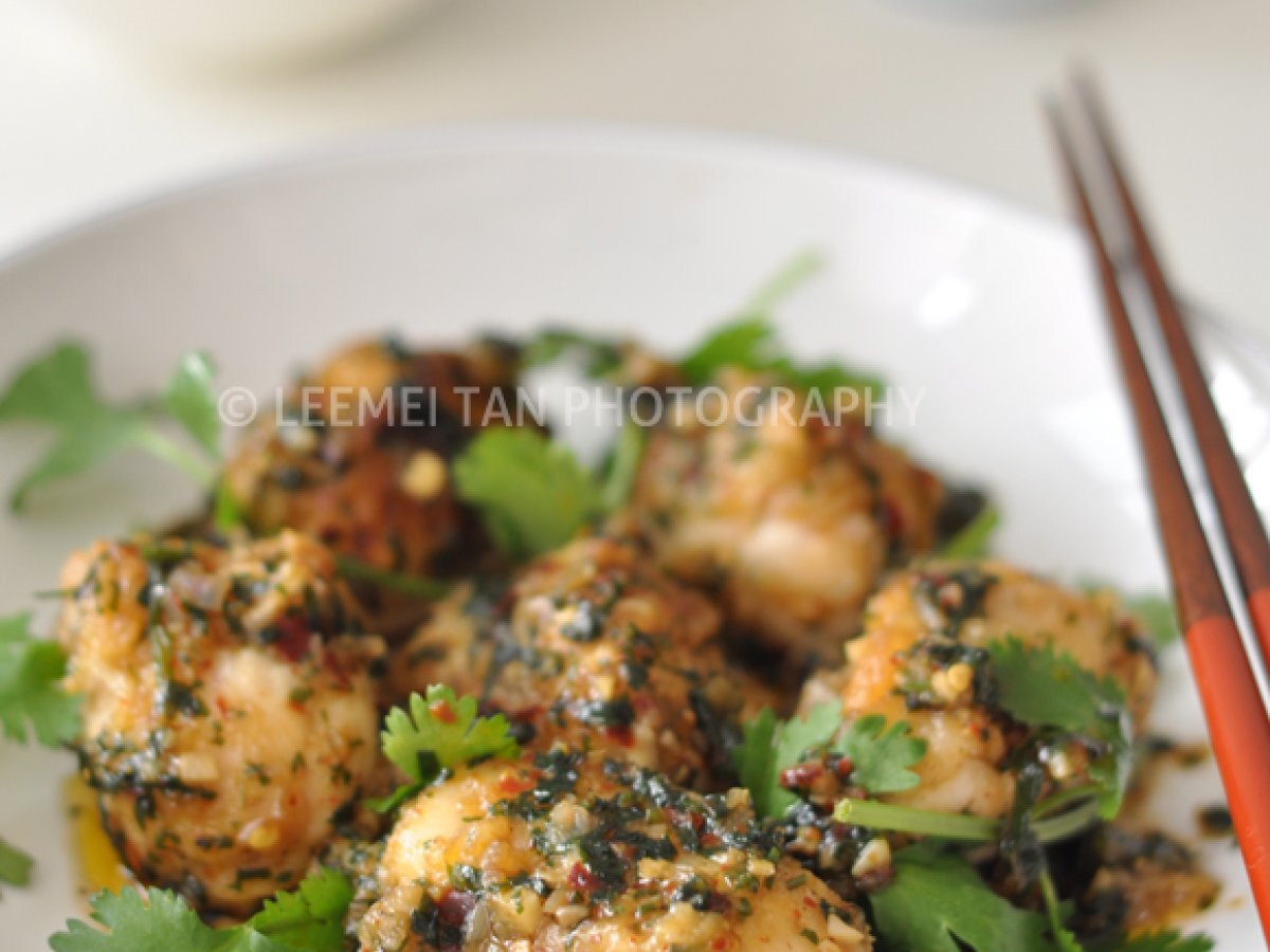 Coriander & Chili Monkfish Cheeks Stir-Fry