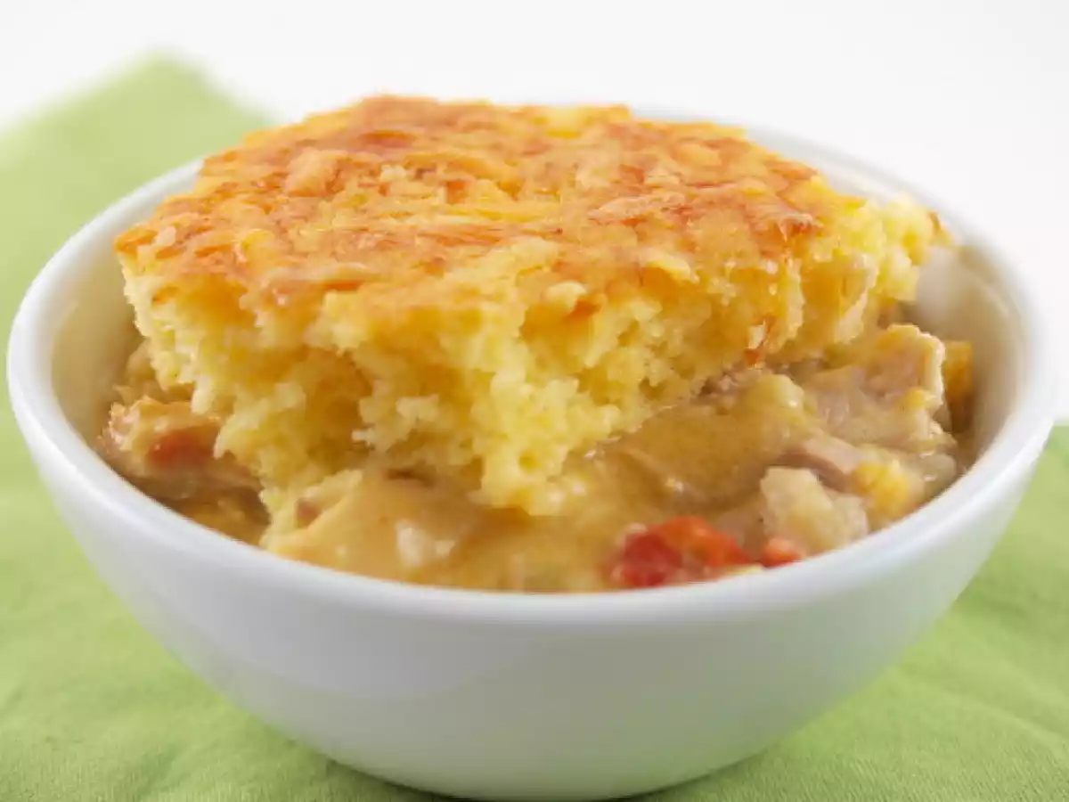 Cornbread Topped Turkey and Green Chile Casserole