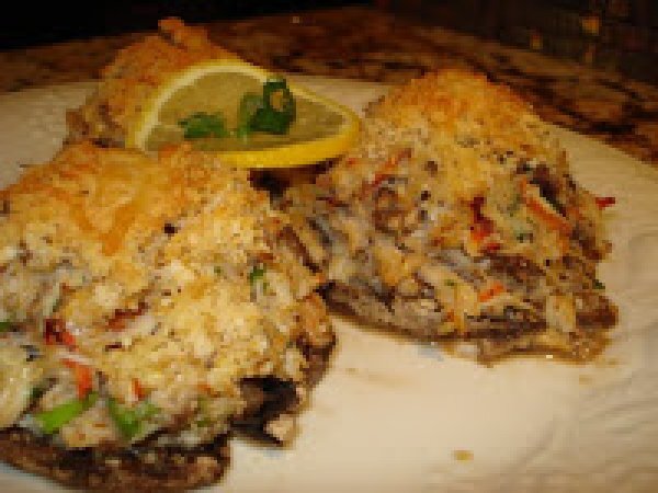 Crab stuffed portobello mushrooms, Recipe Petitchef