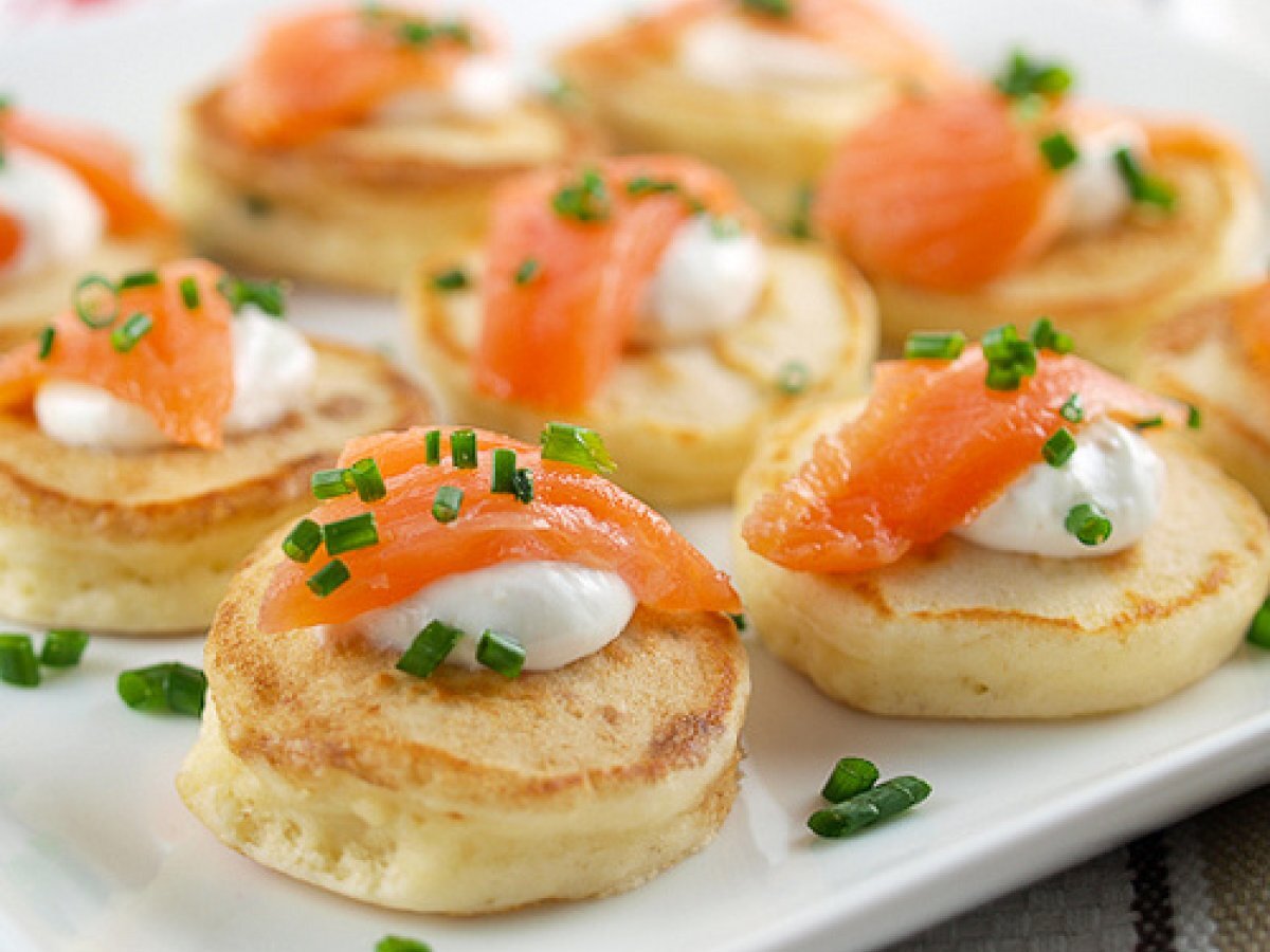 Cream Cheese Pancakes with Smoked Salmon