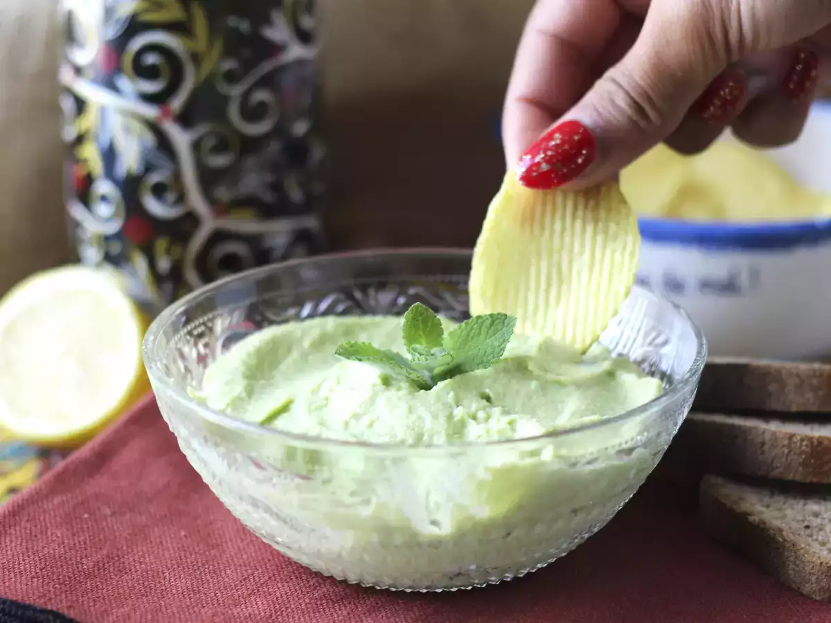 Creamy avocado mayonnaise with hard-boiled egg - no raw egg