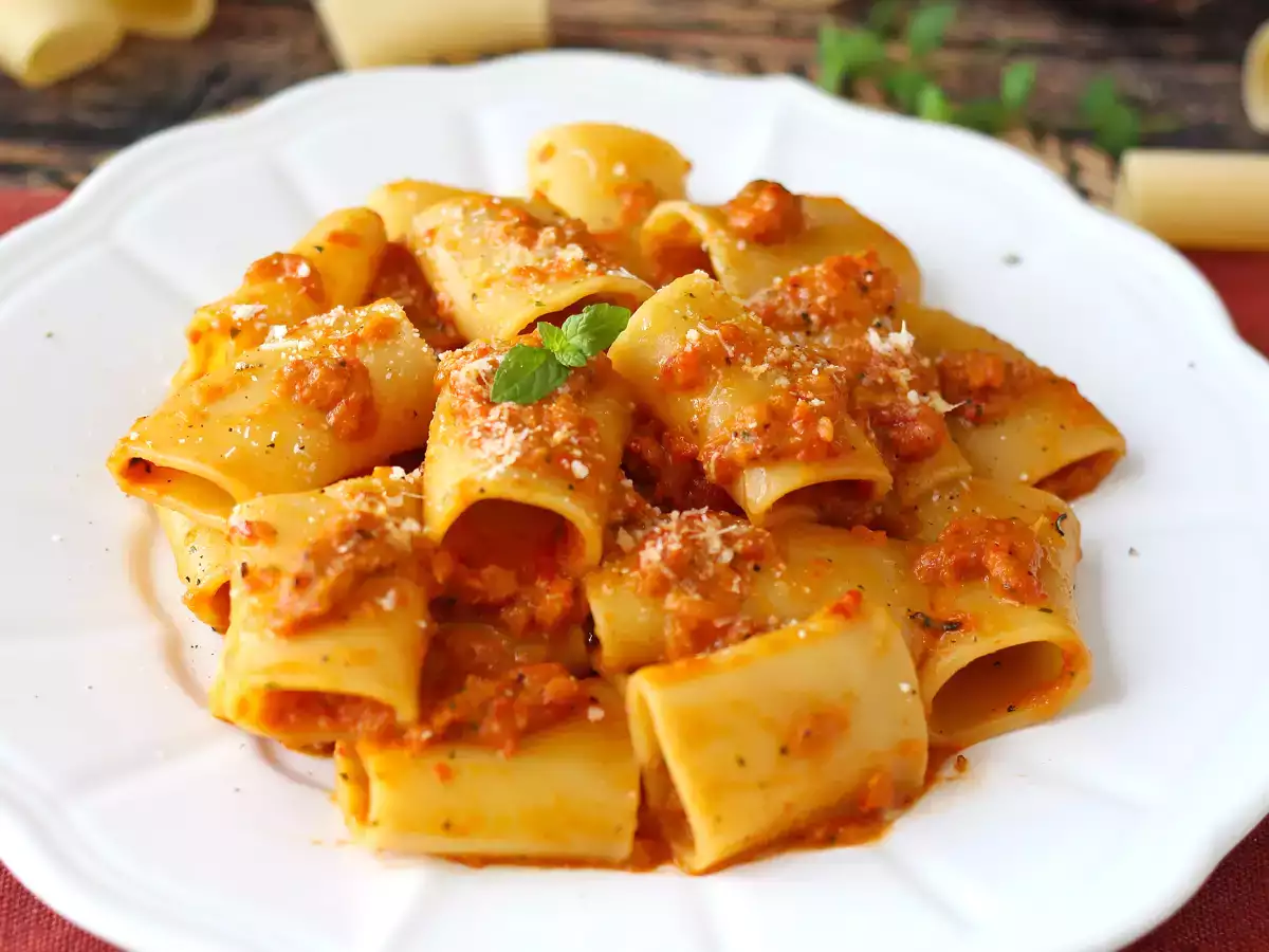 Creamy bell pepper and mint pasta - photo 2