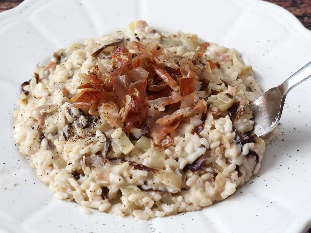 Creamy, flavorful radicchio, speck and Philadelphia risotto - photo 3