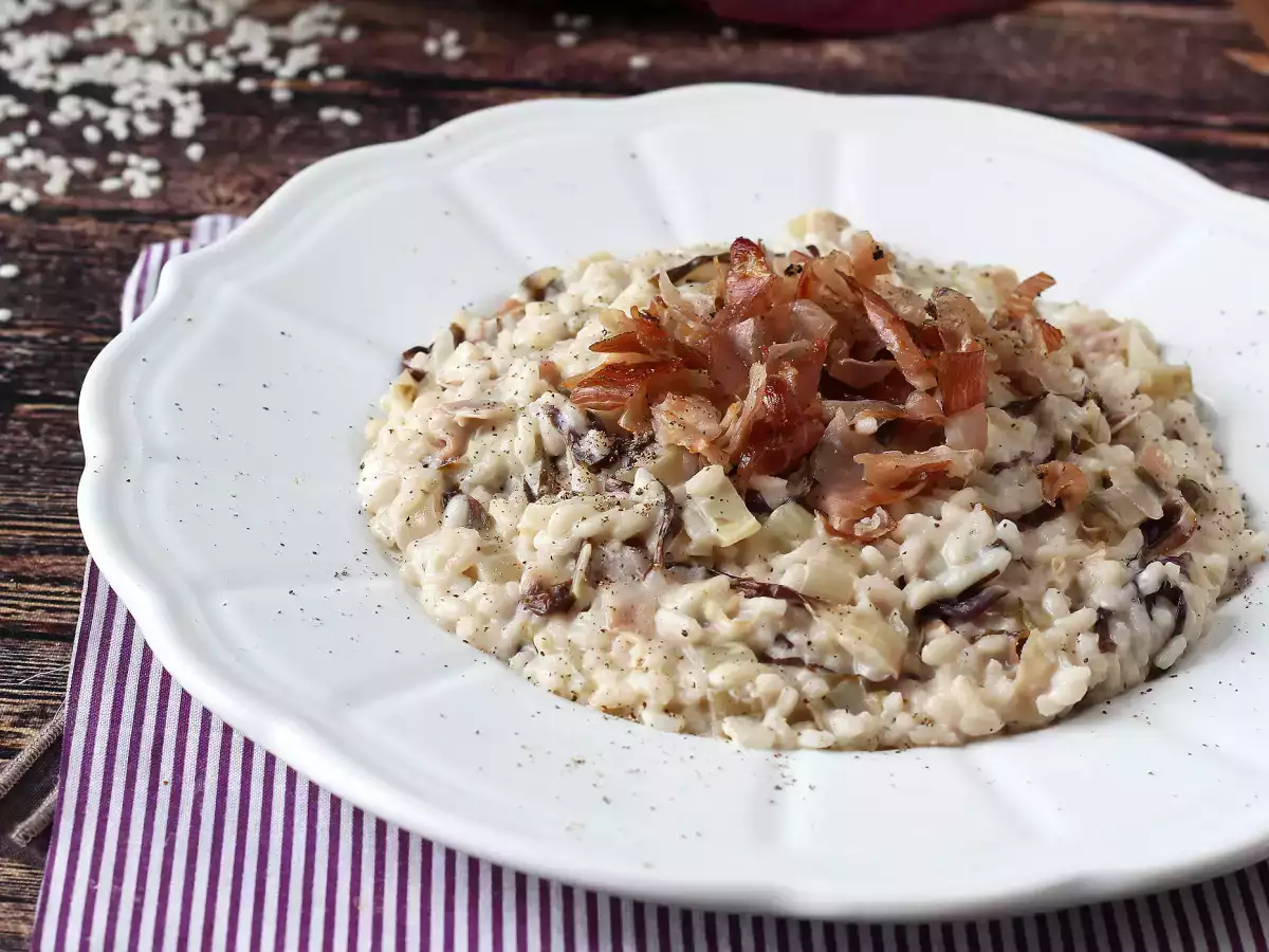 Creamy, flavorful radicchio, speck and Philadelphia risotto - photo 5