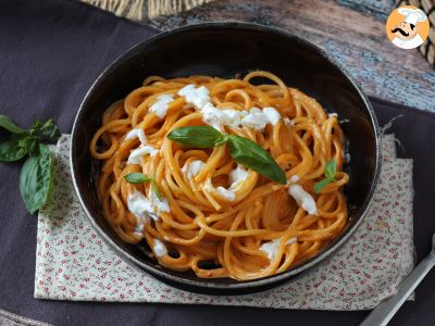 Creamy pasta with burrata cheese and cherry tomatoes - photo 4