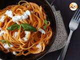 Creamy pasta with burrata cheese and cherry tomatoes, photo 1