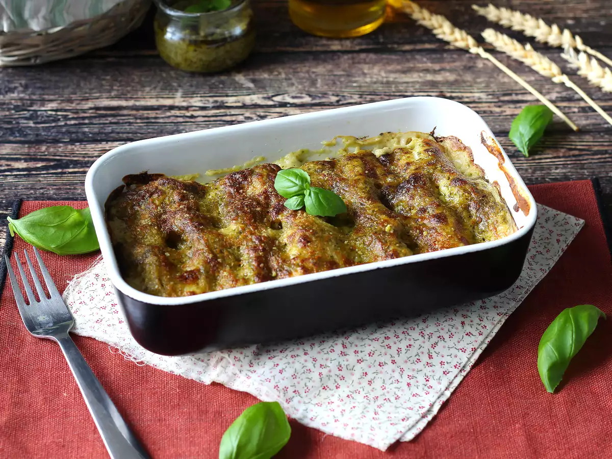 Creamy pesto cannelloni au gratin: the easy and tasty recipe - photo 2