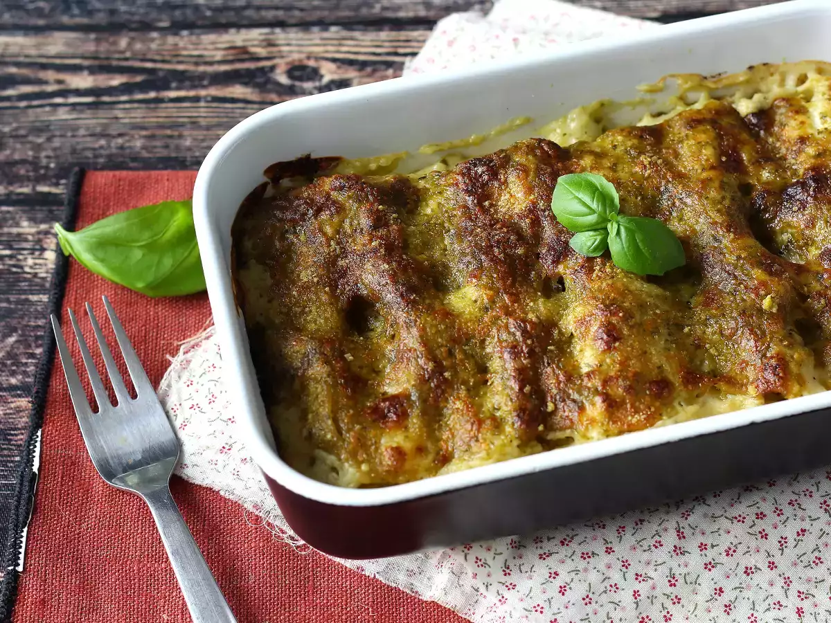 Creamy pesto cannelloni au gratin: the easy and tasty recipe - photo 3