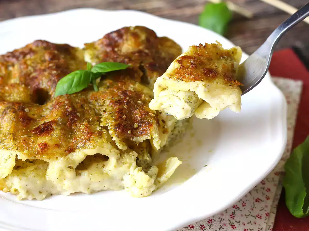 Creamy pesto cannelloni au gratin: the easy and tasty recipe - photo 7