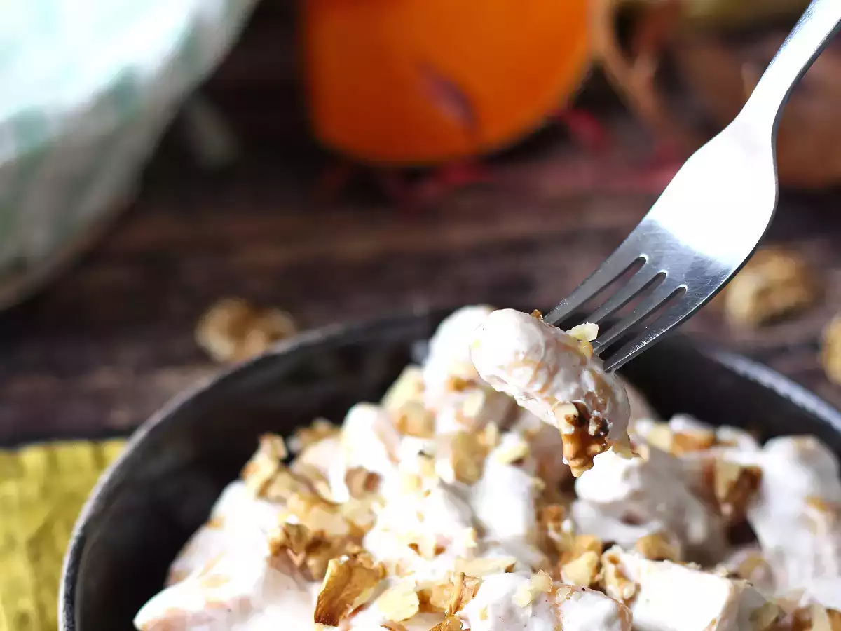 Creamy pumpkin gnocchi with cream cheese and crunchy walnuts - photo 2