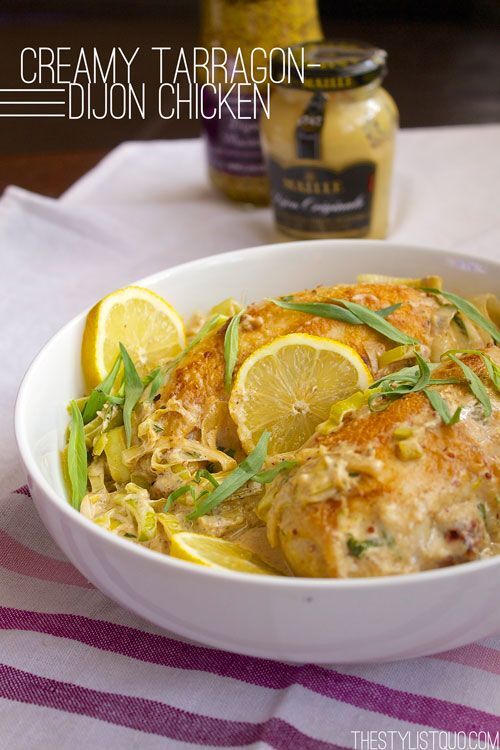 Creamy Tarragon-dijon Chicken With Leeks - Recipe Petitchef