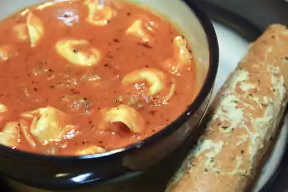 Creamy tomato sausage tortellini soup recipe