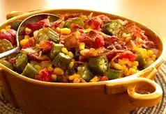 Creole okra, corn & tomatoes recipe
