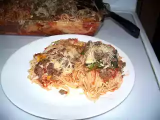 Crockpot baked spaghetti recipe