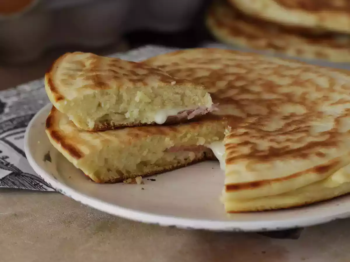Croque pancakes with ham and cheese - video recipe! - photo 2