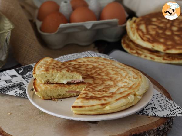 Croque pancakes with ham and cheese - video recipe! - photo 4