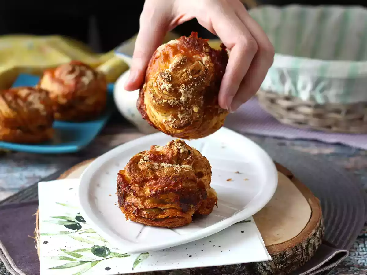 Cruffins, the combination of a croissant and a muffin, here salted with parmesan and mozzarella. - photo 3