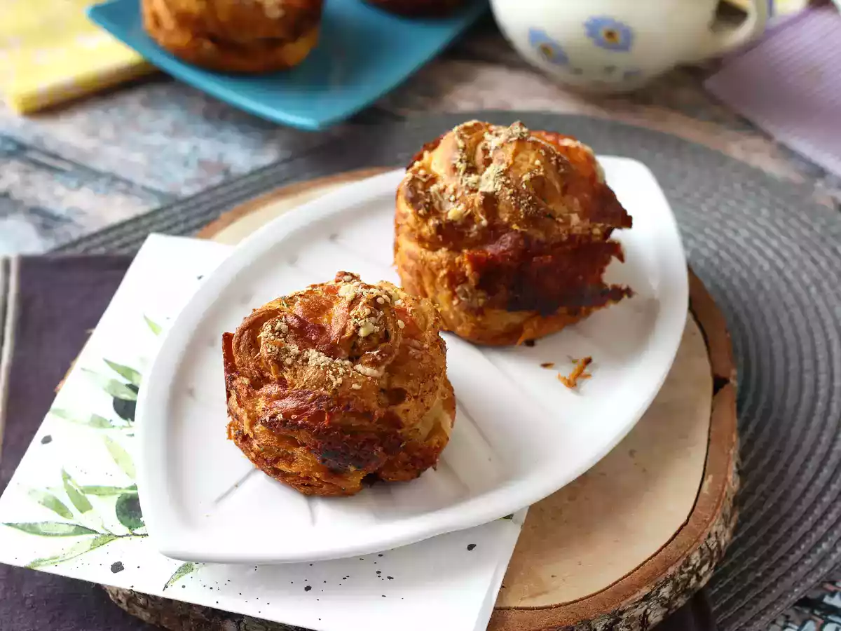 Cruffins, the combination of a croissant and a muffin, here salted with parmesan and mozzarella. - photo 4
