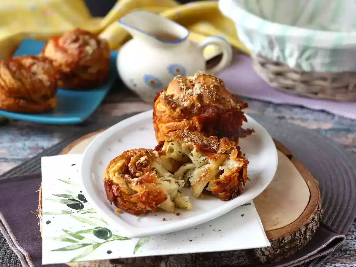 Cruffins, the combination of a croissant and a muffin, here salted with parmesan and mozzarella. - photo 5