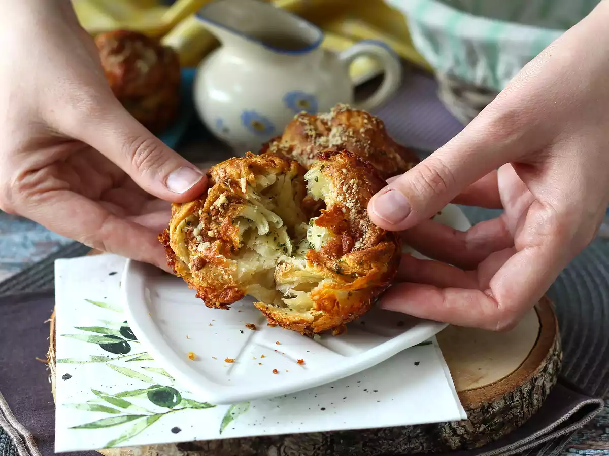 Cruffins, the combination of a croissant and a muffin, here salted with parmesan and mozzarella. - photo 6