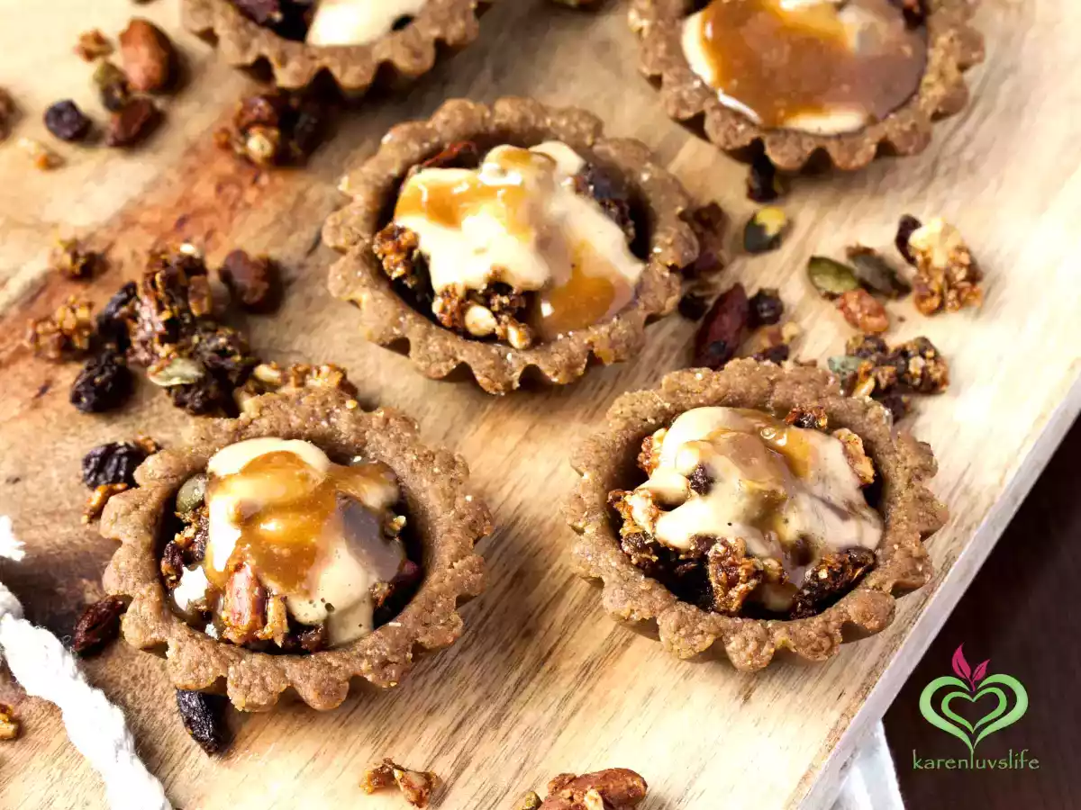 Crunchy Granola, Pineapple White Chocolate Mousse and Caramel Cream Tarts - photo 3
