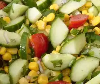 Cucumber, corn, and tomato salad recipe