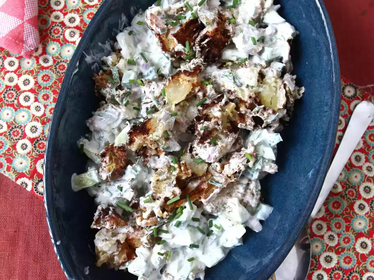 Cucumber salad with crispy potatoes - photo 2
