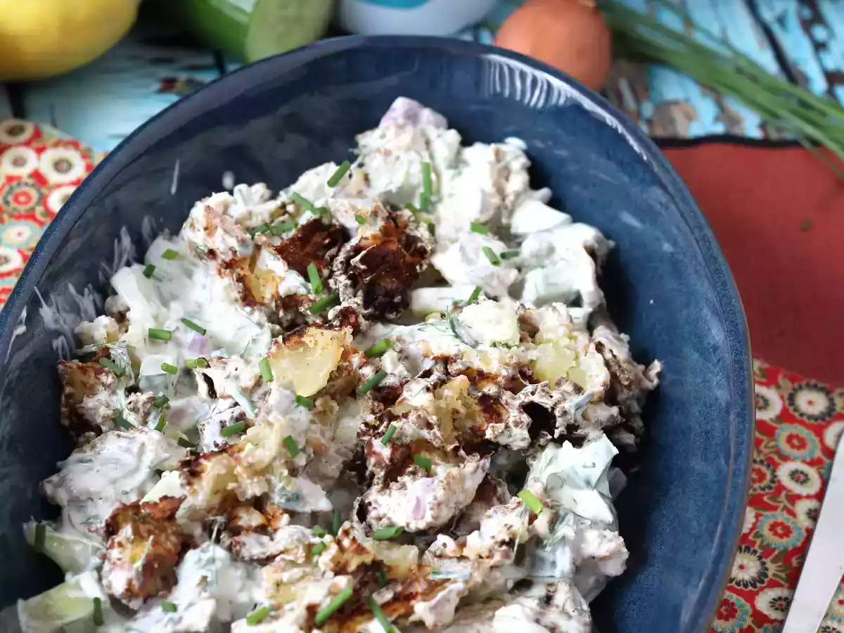 Cucumber salad with crispy potatoes - photo 3
