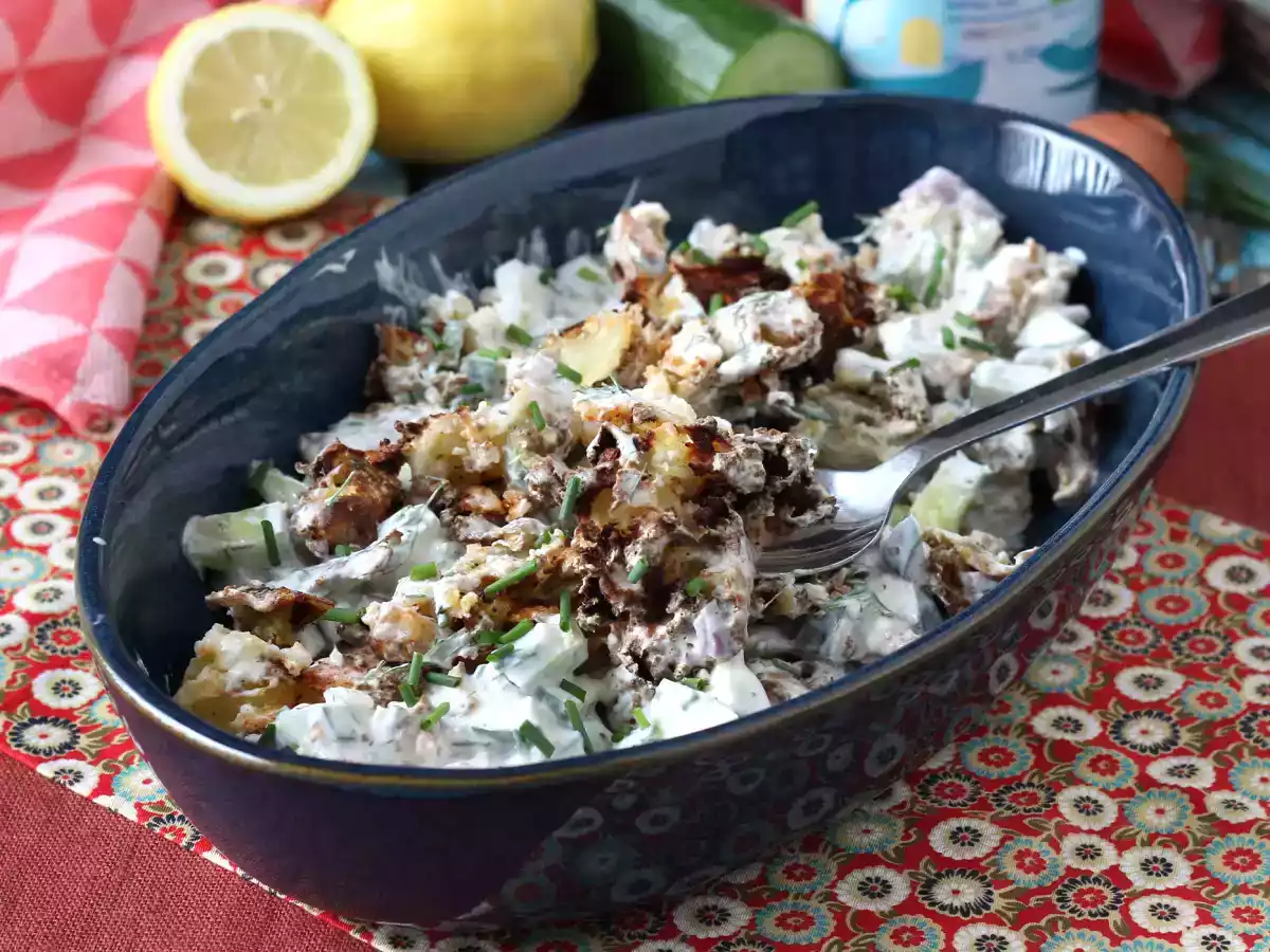 Cucumber salad with crispy potatoes - photo 4